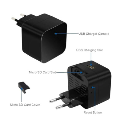 Adaptador de Corriente USB con Cámara Wifi - Vigilancia y Carga Simultánea