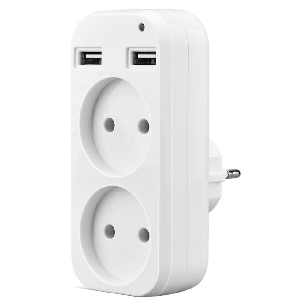 MultiEnchufe con Cámara WiFi - Vigilancia 24h y Puertos USB