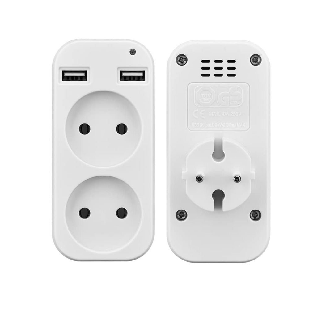 MultiEnchufe con Cámara WiFi - Vigilancia 24h y Puertos USB