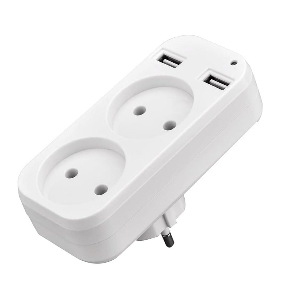 MultiEnchufe con Cámara WiFi - Vigilancia 24h y Puertos USB