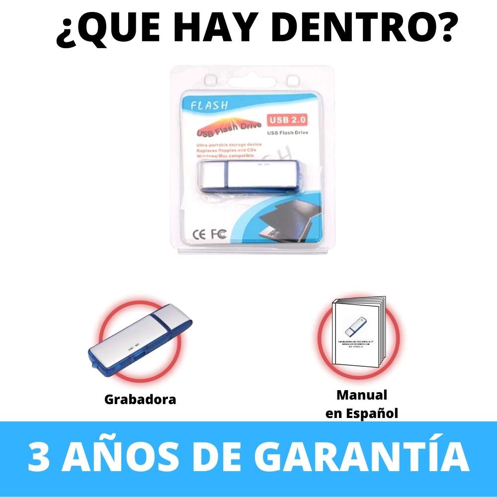 contenido pendrive usb grabadora de sonido
