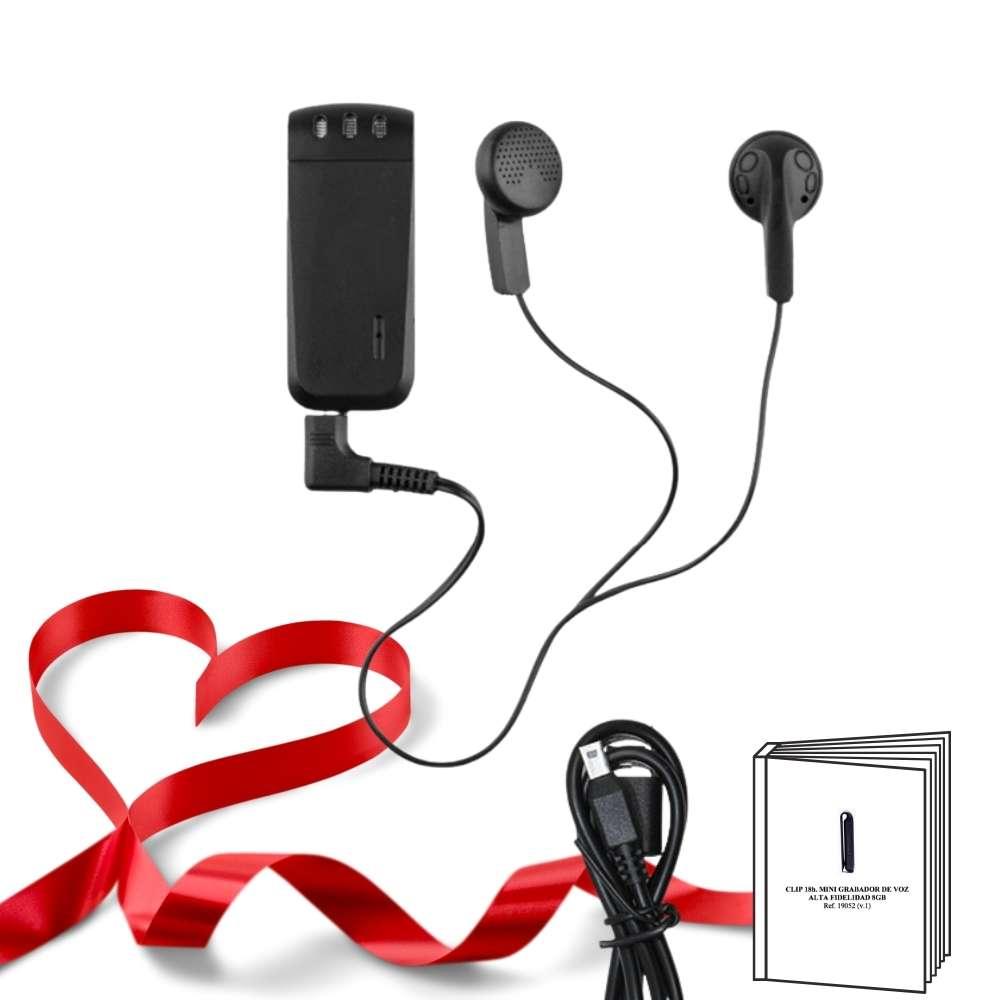 Clip 18h. Mini Grabador de voz Alta Fidelidad 8GB - camaras-espias.com