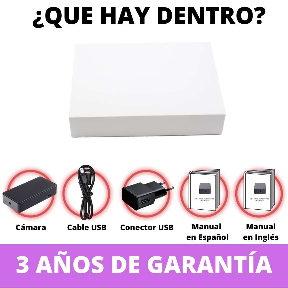 contenido de la camara para coche con 3 anos de garantia