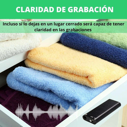 Mini Grabadora de Voz escondida en el cajon entre la ropa