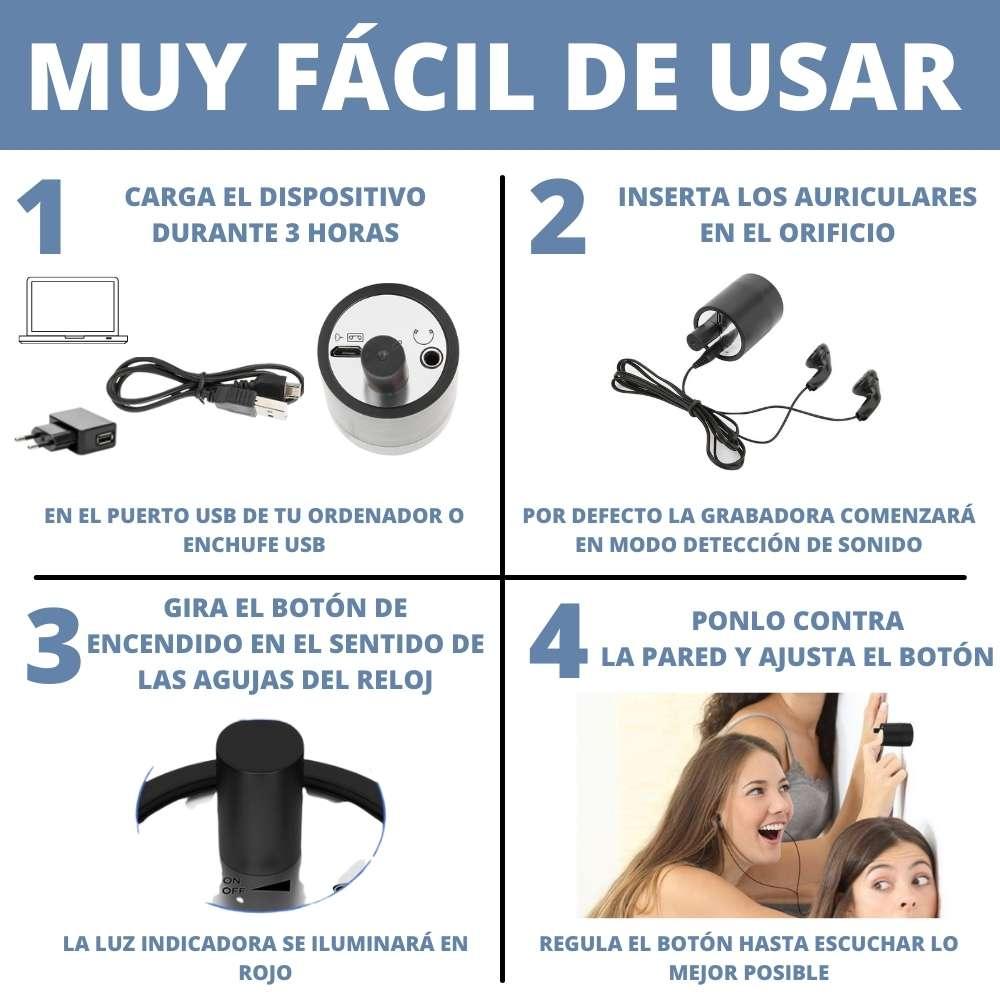 Funcionamiento Aparato para escuchar tras la pared