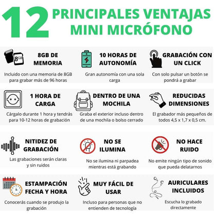 12 Ventajas del Mini Micrófono Espía